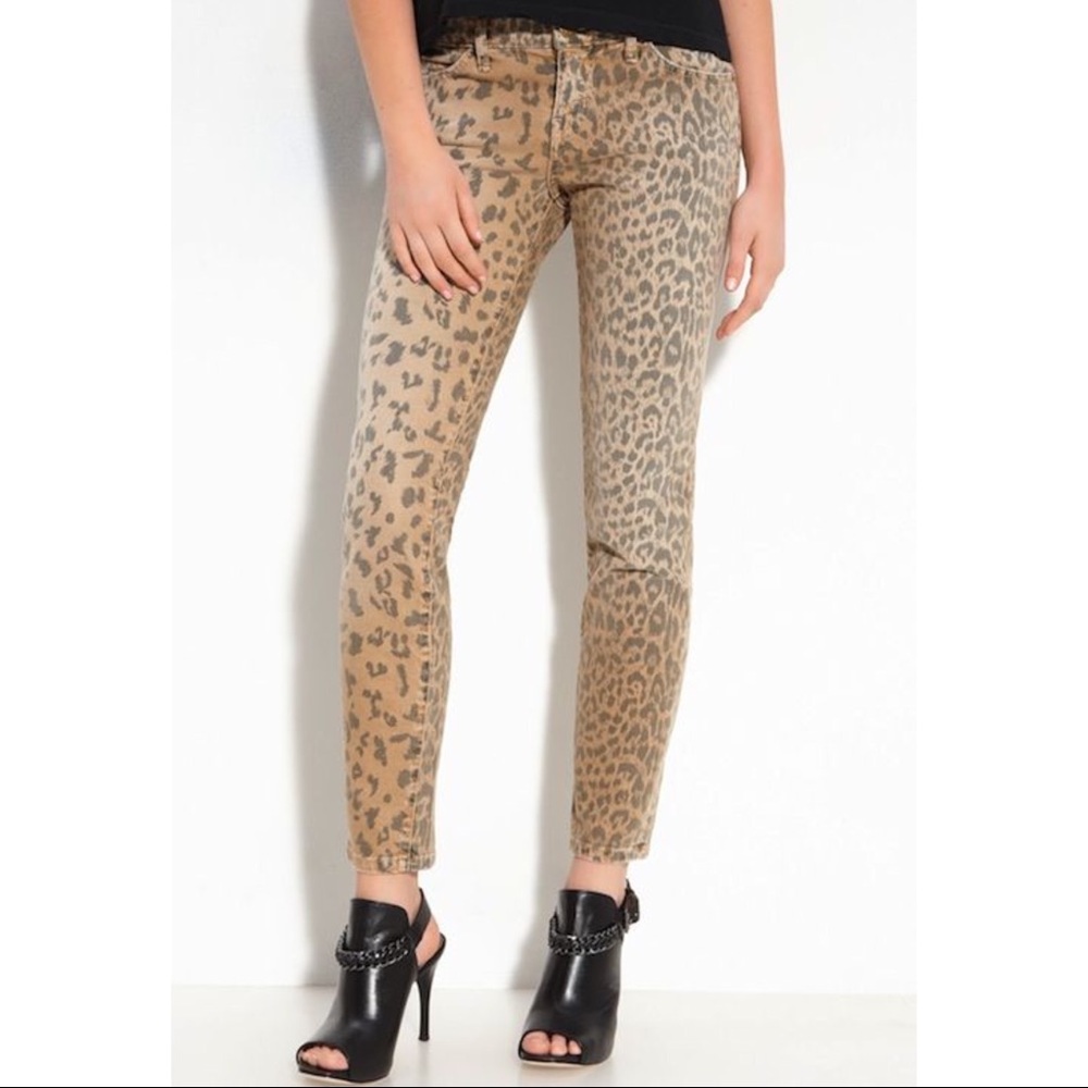 Current/ Elliott Leopard Skinny Jeans